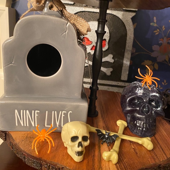 ae Dunn Artisan Collection By Magenta 8" Tombstone Birdhouse  “Nine Lives”- 🎃 - Picture 10 of 10